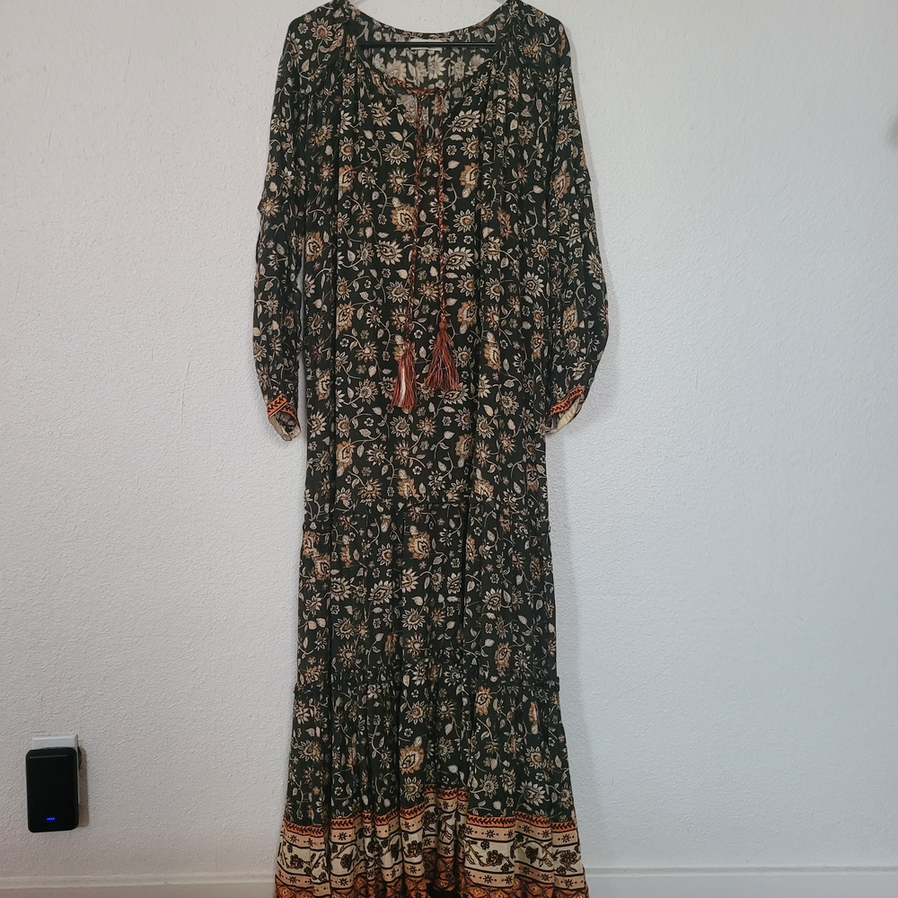 NATURAL LIFE Black and Orange Boho Maxi Dress - Picture 3 of 6